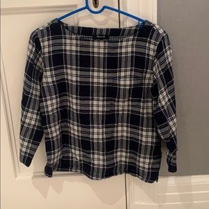 Madewell navy plaid shirt